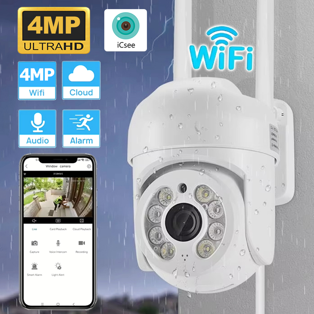 Smart Home Wiz - كاميرا أمان لاسلكية ICsee بدقة 4