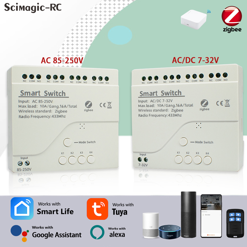 Smart Home Lighting - 4CH زيجبي تويا المنزل الذكي وحدة