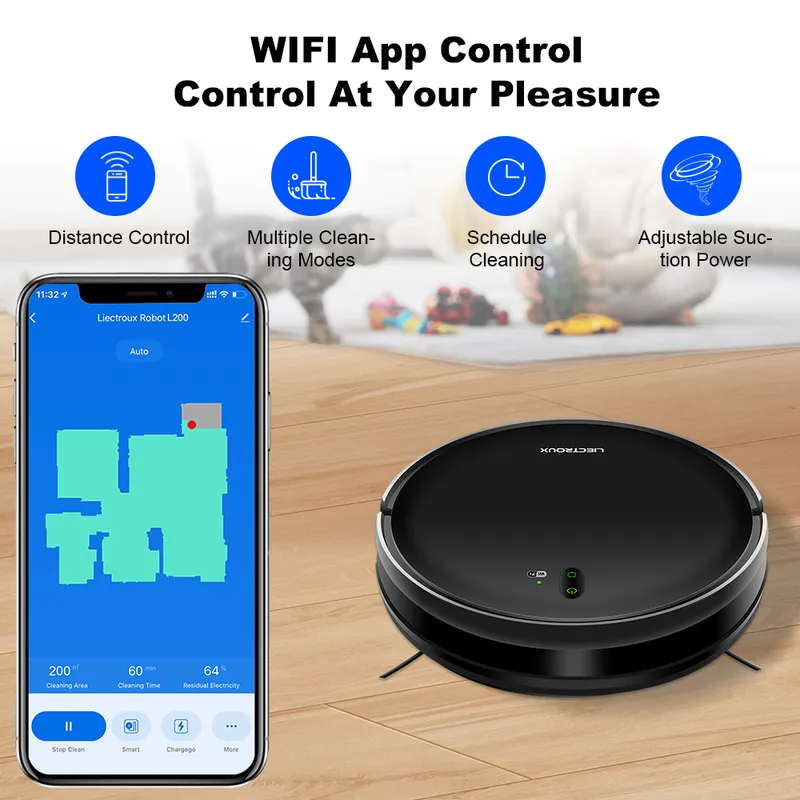 Smart Home Robot - لروبوت التنظيف LIECTROUX L200، جهاز تنظيف