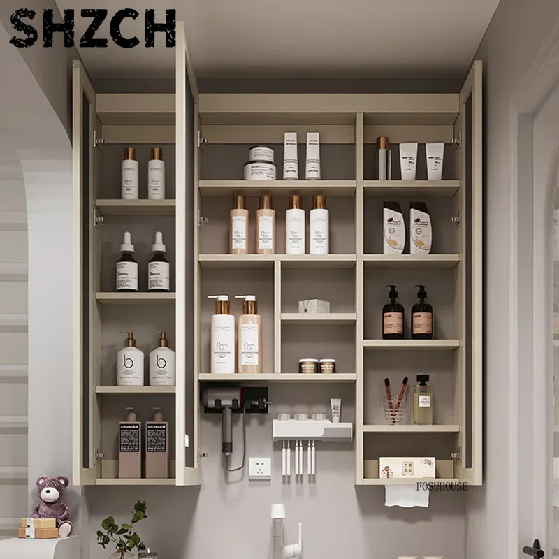 Smart Home Room - مرآة حمام عصرية سميكة مع خزانة
