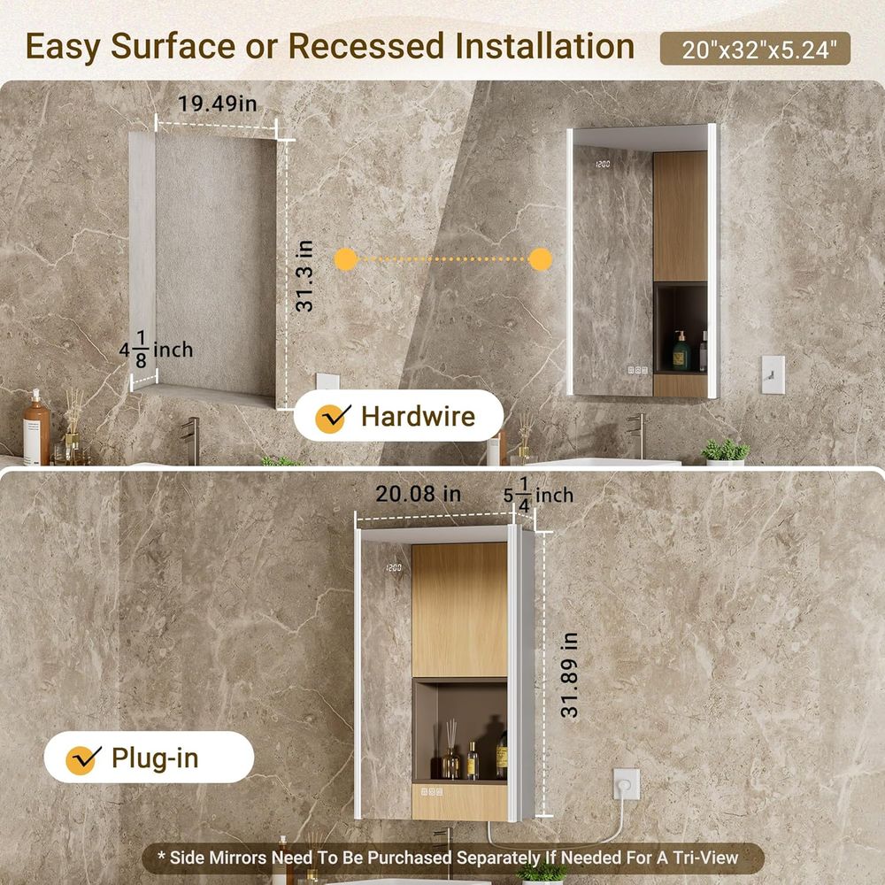 مرآة خزانة أدوية مضاءة 20x32 م - مراجعة Smart Home Room وسعره