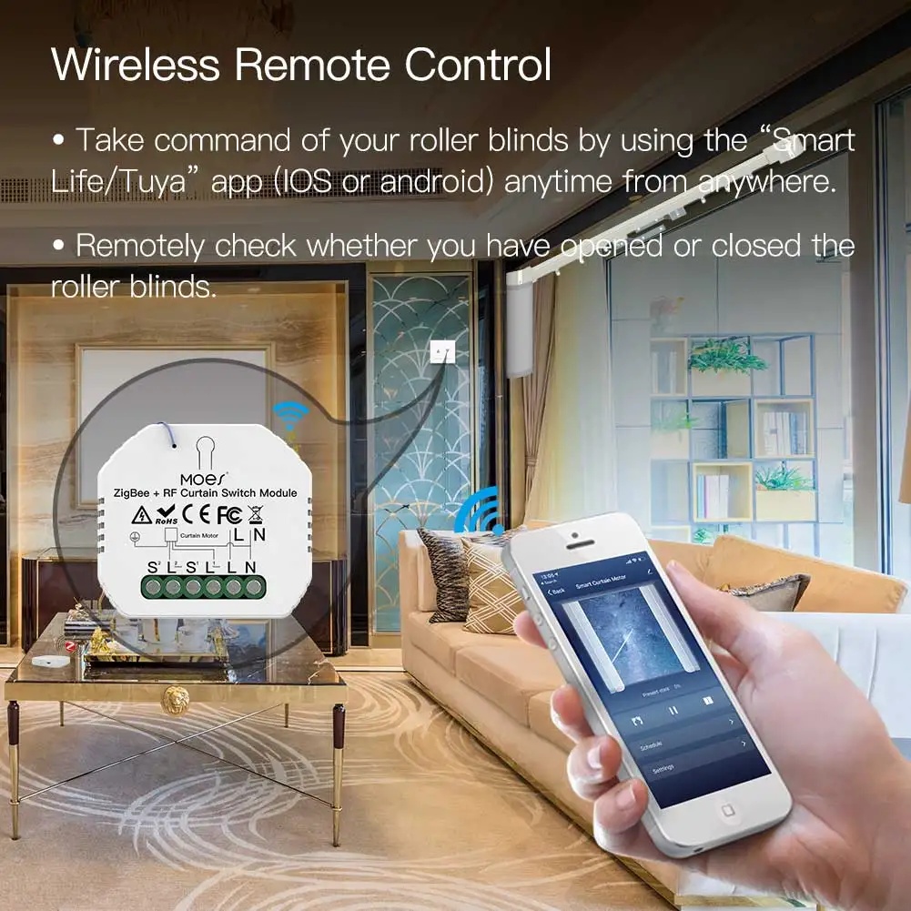 وحدة تحكم ذكية MOES ZigBee RF4 - مراجعة Curtain Motor وسعره