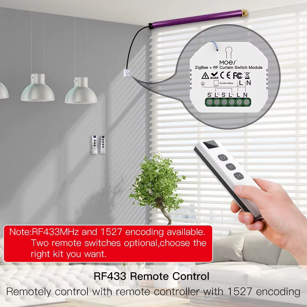 وحدة تحكم ذكية MOES ZigBee RF4 - مراجعة Curtain Motor وسعره