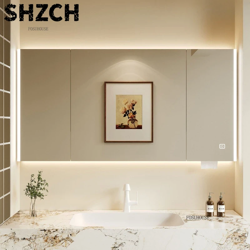 مرآة حمام عصرية سميكة مع خزانة - مراجعة Smart Home Room وسعره