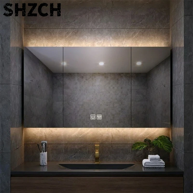 مرآة حمام عصرية سميكة مع خزانة - مراجعة Smart Home Room وسعره