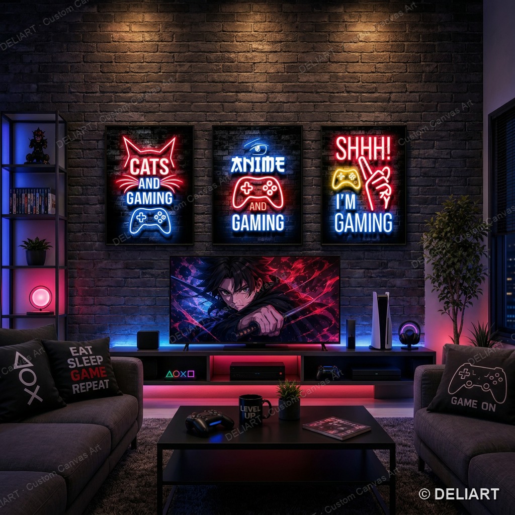 لوحة قماشية بتصميم نيون للألعا - مراجعة Smart Home Poster وسعره