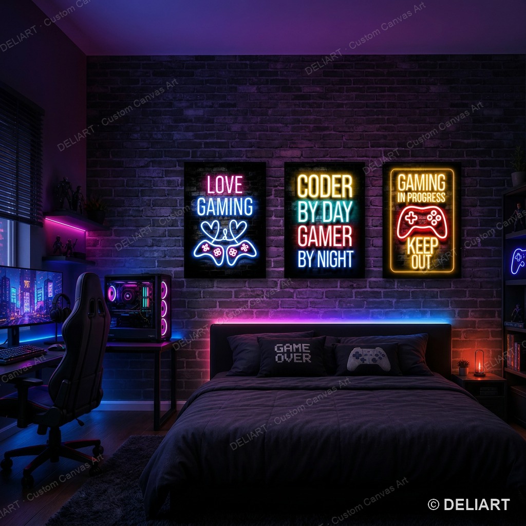 لوحة قماشية بتصميم نيون للألعا - مراجعة Smart Home Poster وسعره